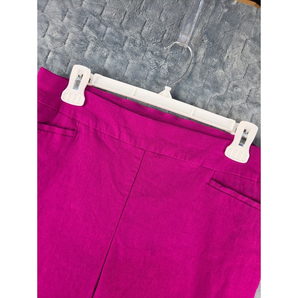 Chico's Magenta Pink Pull On Cropped Pants Size 1.5 US 10 Stretch Career Slim